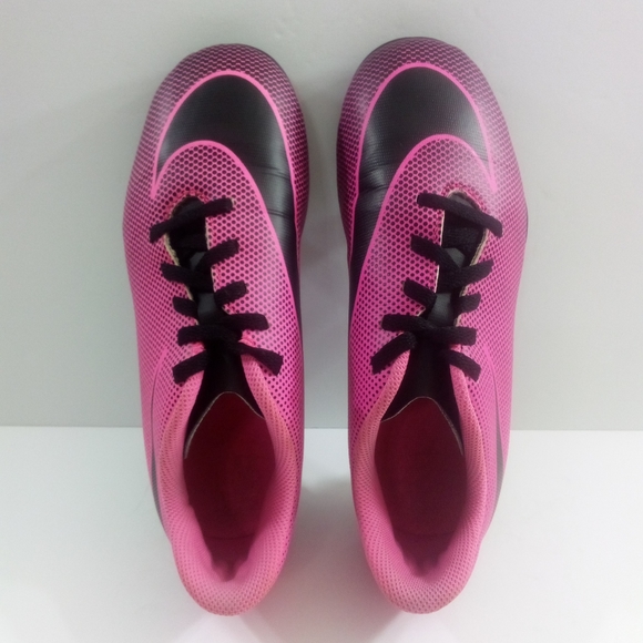 Nike Bravata 2 FG Girls 4Y Pink Black Soccer Cleats 844442-600 - Picture 6 of 8